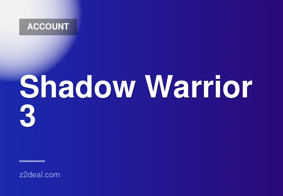 New Steam Account for Shadow Warrior 3: Definitive Edition, 0 Hours Played, Quick Delivery