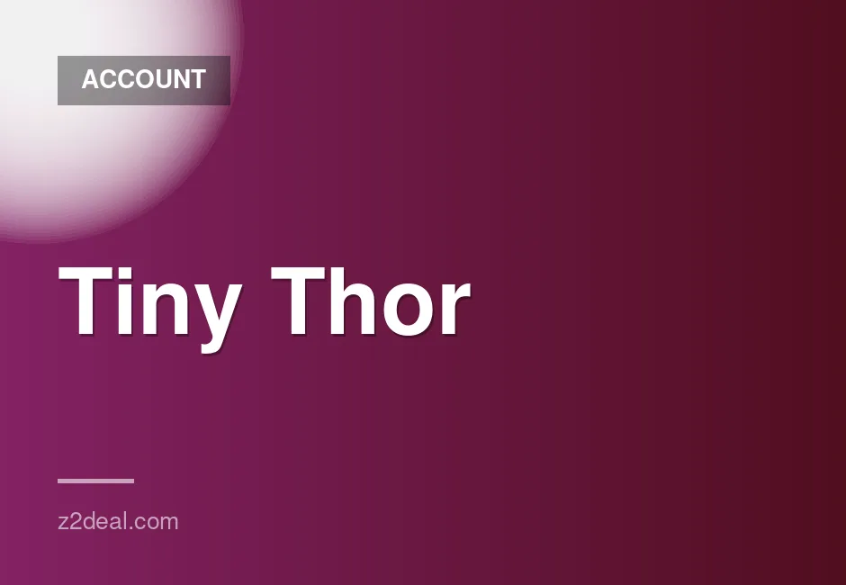 New Steam Account for Tiny Thor with 0 Hours Played, Data Changeable, Quick Delivery