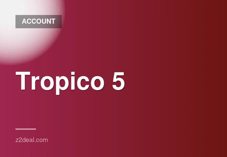 Tropico 5 Steam Account - Brand New, 0 Hours Played, Customizable Data, Quick Delivery