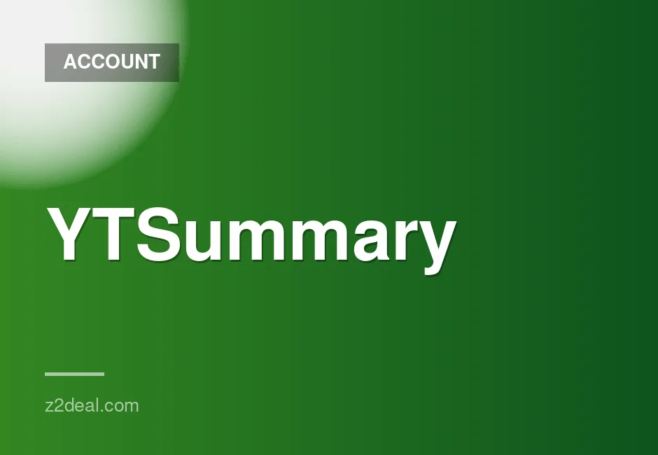 Pro $15 1 Month Private Account with Warranty for YTSummary