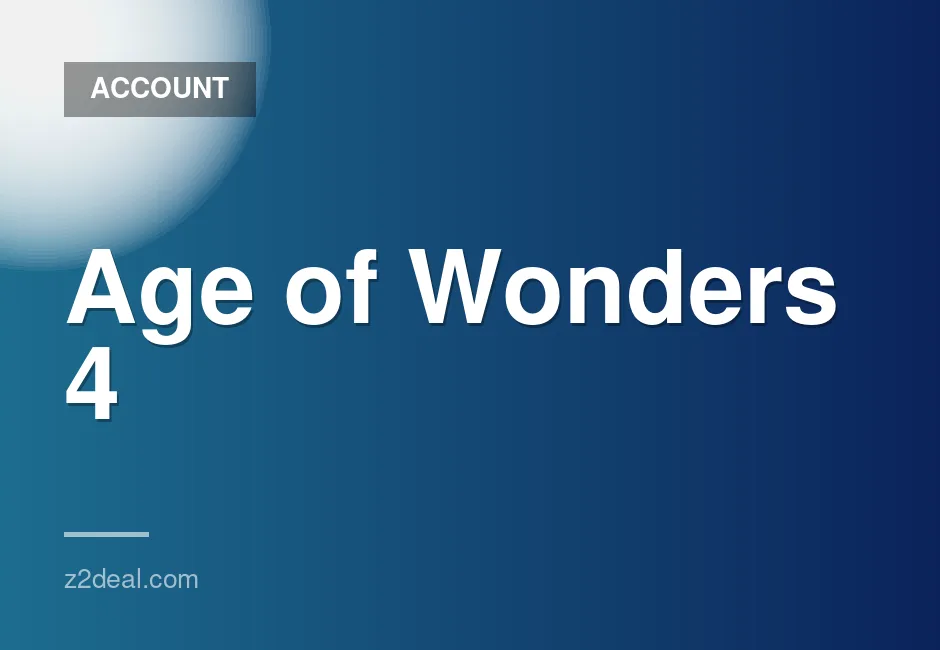 New Steam Account for Age of Wonders 4 - 0 Hours Played, Data Change Available, Quick Delivery