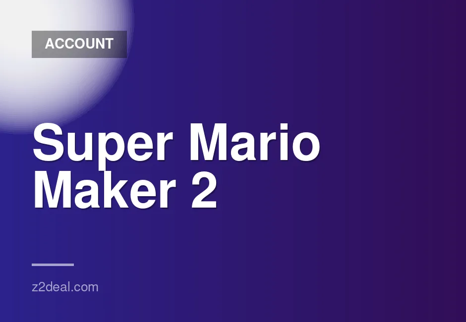 Super Mario Maker 2 digital download for Nintendo Switch with account details