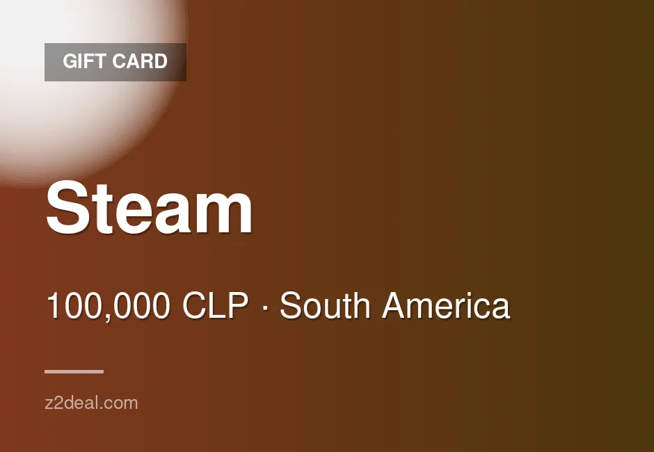 Trusted Steam Gift Card - 100,000 CLP - PC Compatible - Chile - Steam - Well Reviewed