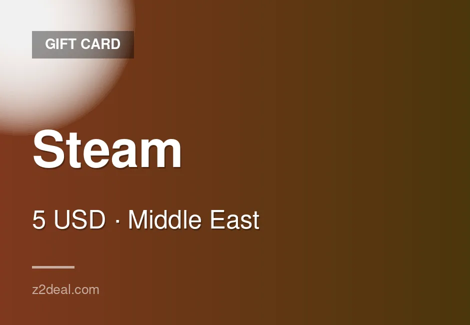 Digital Steam Gift Card | 5 USD | PC Compatible | Bahrain | Steam | Wallet Top-Up | Delivered With Care