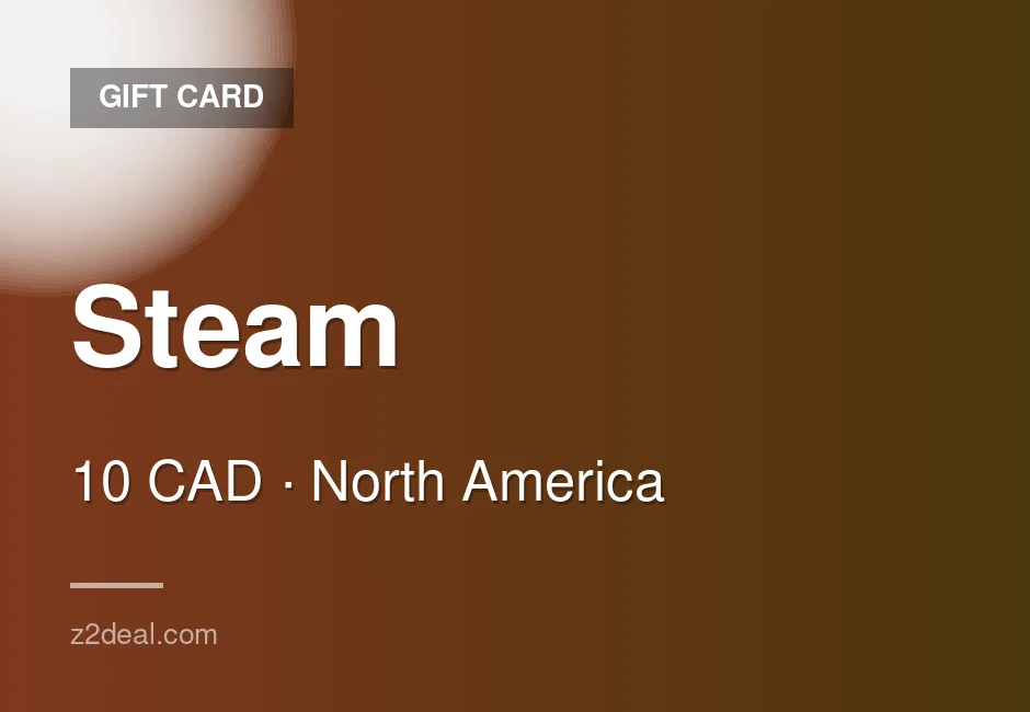 Trusted Steam Gift Card | 10 CAD | Steam | Wallet Top-Up | PC Compatible | Canada | Easy Checkout