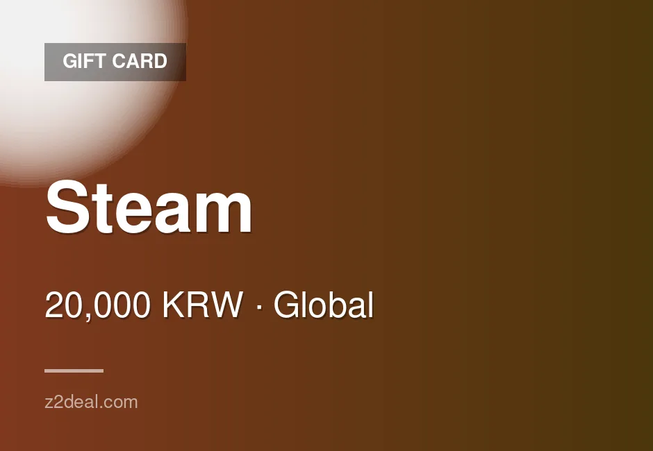 Genuine Steam Gift Card - 20,000 KRW - Works Worldwide - PC Compatible - Global - Verified Stock