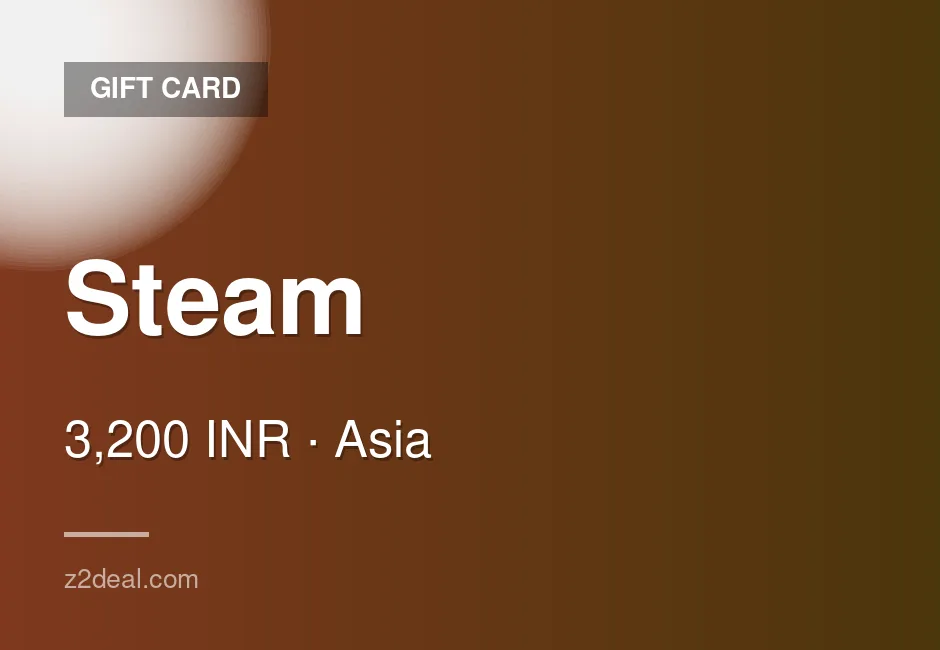 Steam Gift Card - 3,200 INR - India - Steam - Wallet Top-Up - Dependable Seller