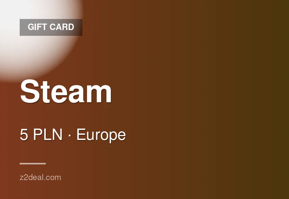 Genuine Steam Gift Card - 5 PLN - Wallet Top-Up - PC Compatible - Poland - Verified Stock