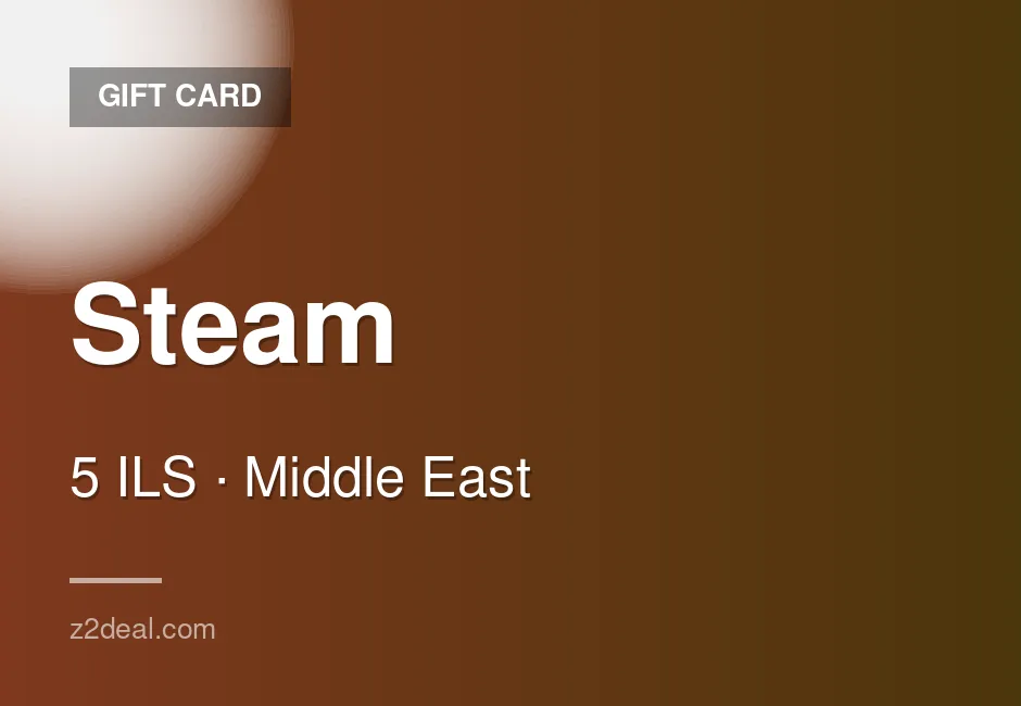 Digital Steam Gift Card | 5 ILS | Israel | Steam | PC Compatible | Proven Seller