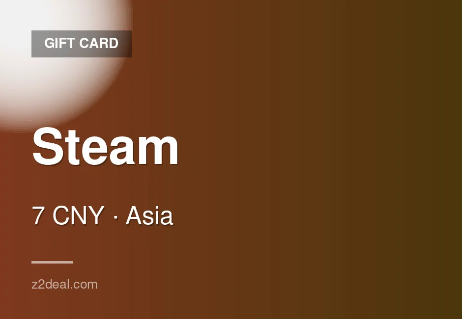 Reliable Steam Gift Card - 7 CNY - China - Steam - PC Compatible - Prompt Delivery