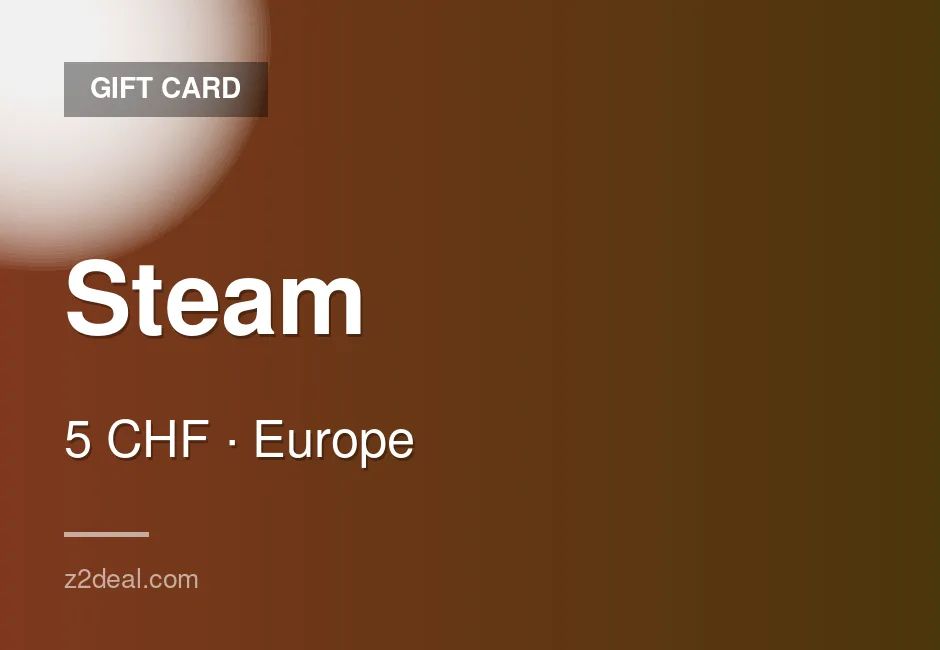 Steam Gift Card - 5 CHF - Switzerland - Steam - Wallet Top-Up - Well Reviewed