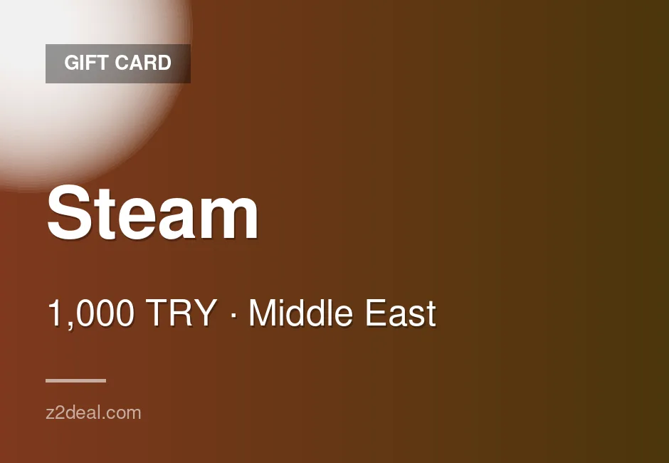 Buy Steam Gift Card | 1,000 TRY | Steam | Wallet Top-Up | PC Compatible | Turkey | Smooth Delivery