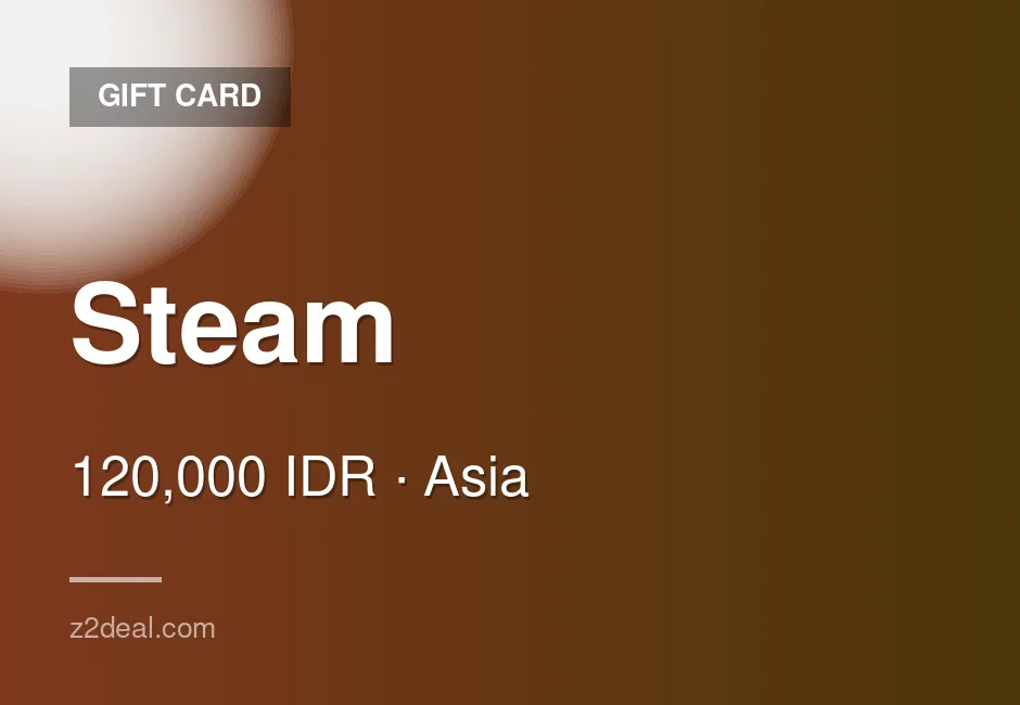 Quick Steam Gift Card - 120,000 IDR - PC Compatible - Indonesia - Steam - Wallet Top-Up - Prompt Delivery