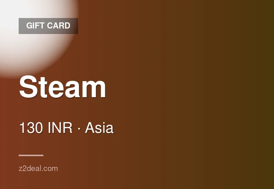 Digital Steam Gift Card | 130 INR | Wallet Top-Up | PC Compatible | India | Straightforward Order