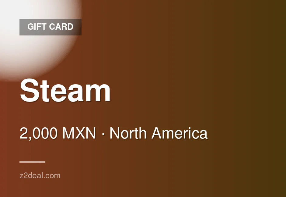 Digital Steam Gift Card | 2,000 MXN | Wallet Top-Up | PC Compatible | Mexico | Straightforward Order