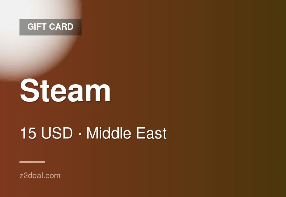Digital Steam Gift Card | 15 USD | Wallet Top-Up | PC Compatible | Middle East | Straightforward Order