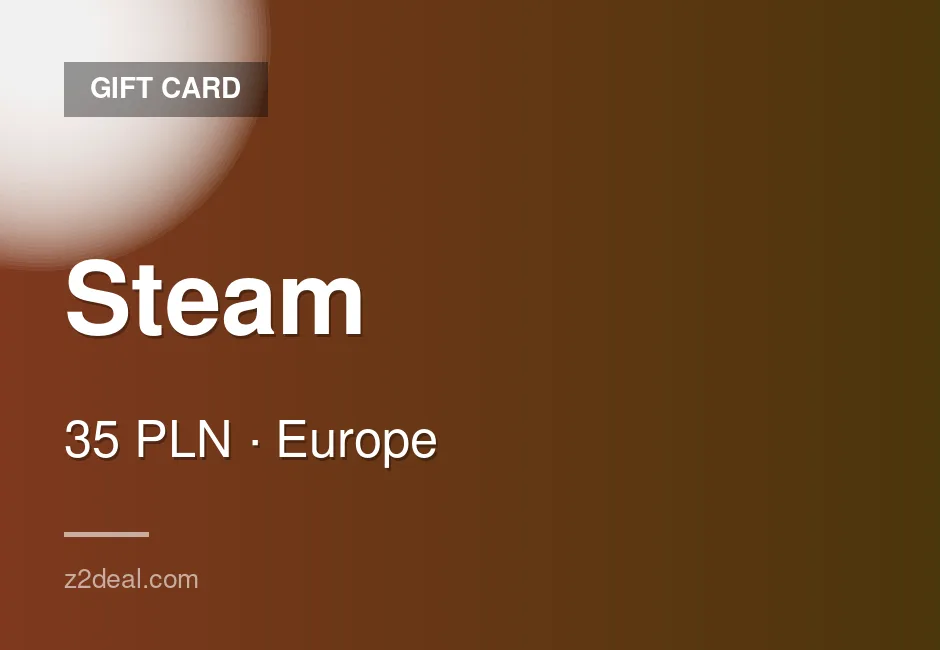Quick Steam Gift Card - 35 PLN - PC Compatible - Poland - Steam - Wallet Top-Up - No Waiting Around