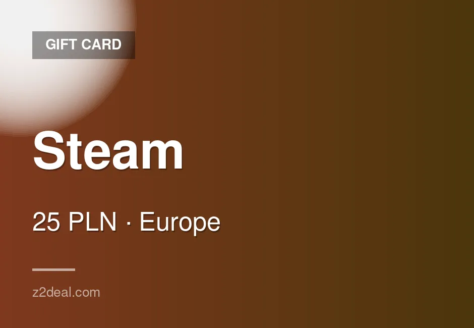 Instant Steam Gift Card | 25 PLN | Wallet Top-Up | PC Compatible | Poland | Smooth Delivery