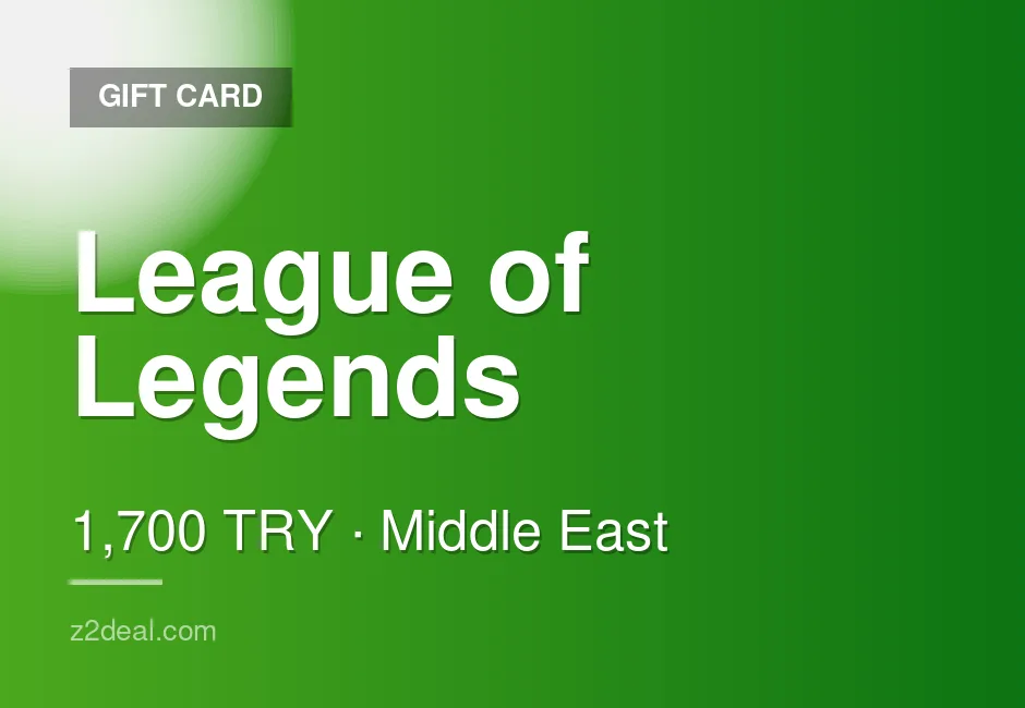 Quick League of Legends Gift Card - 1,700 TRY - In-Game Currency - Turkey - Prompt Delivery