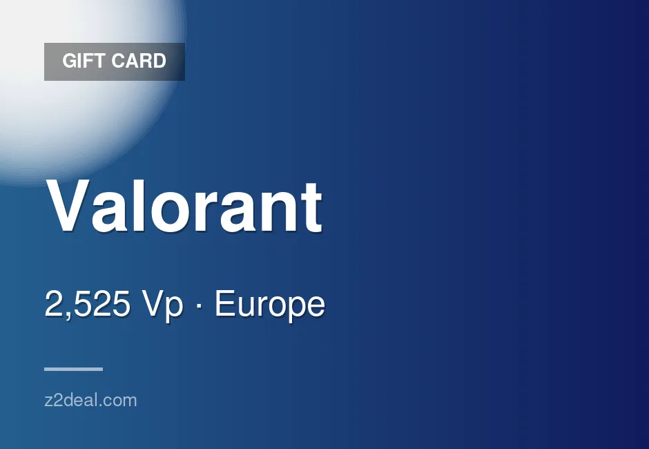 Reliable Valorant Gift Card - 2,525 Vp - In-Game Currency - Europe - Order With Confidence