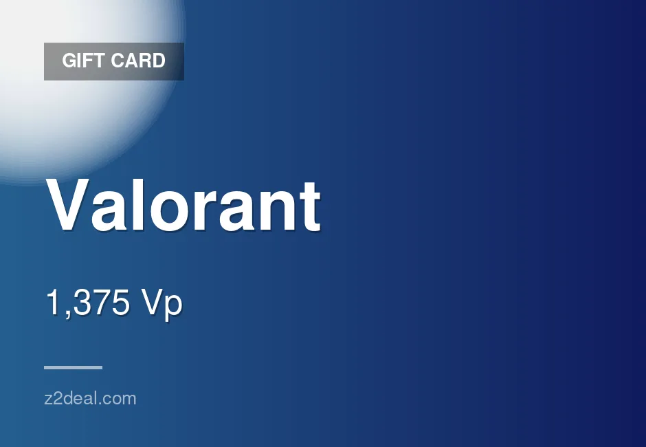 Genuine Valorant Gift Card - 1,375 Vp - PC Compatible - New Zealand - PC - In-Game Currency - Safe Checkout