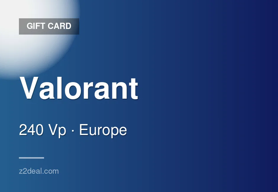 Reliable Valorant Gift Card - 240 Vp - In-Game Currency - Europe - Ready to Redeem
