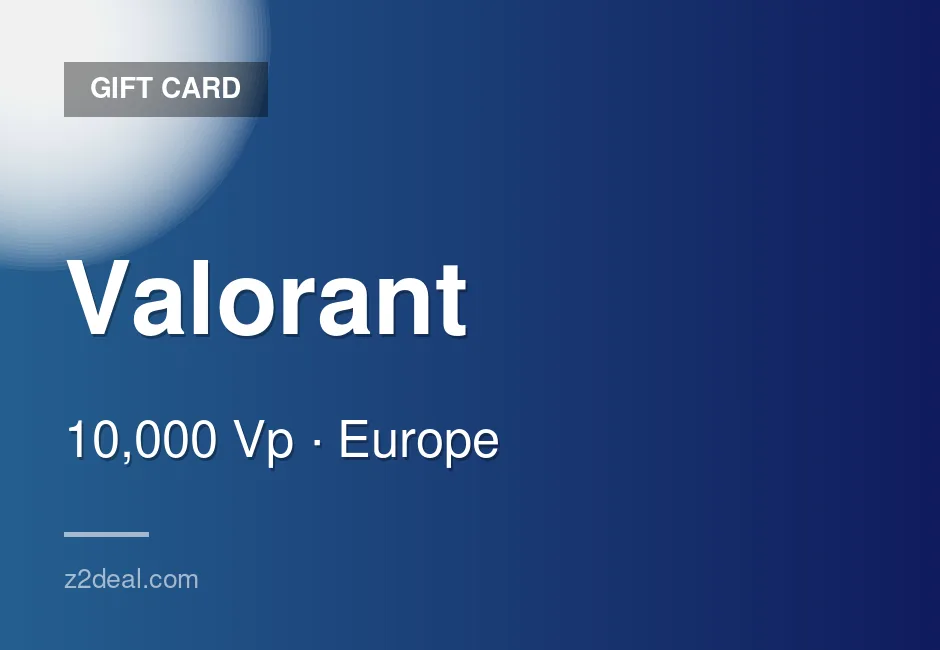 Reliable Valorant Gift Card - 10,000 Vp - In-Game Currency - Europe - Ready to Redeem