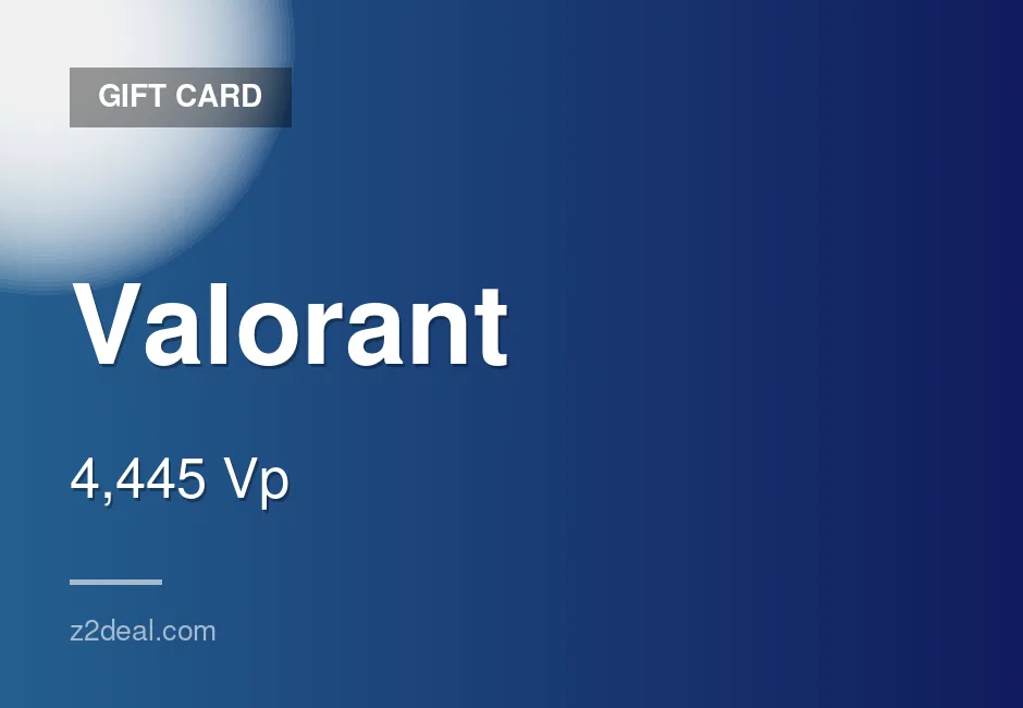 Valorant Gift Card - 4,445 Vp - PC Compatible - PC - In-Game Currency - Verified Stock