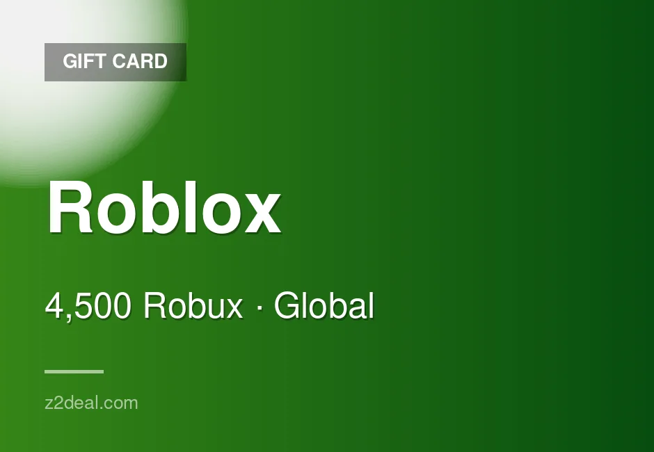 Roblox Gift Card - 4,500 Robux - Works Worldwide - Global - Secure Ordering