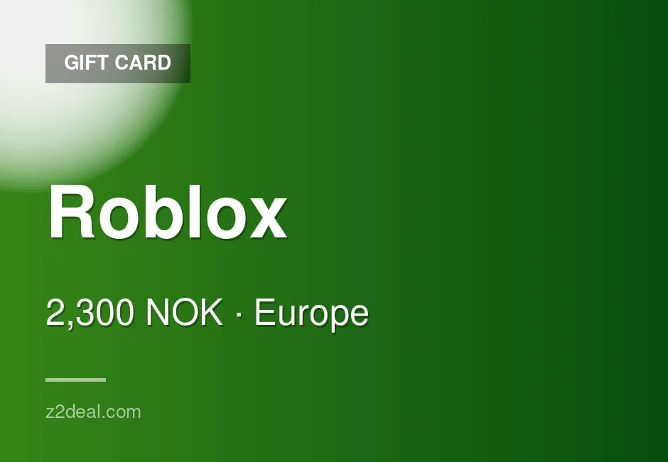 Quick Roblox Gift Card - 2,300 NOK - Norway - No Waiting Around