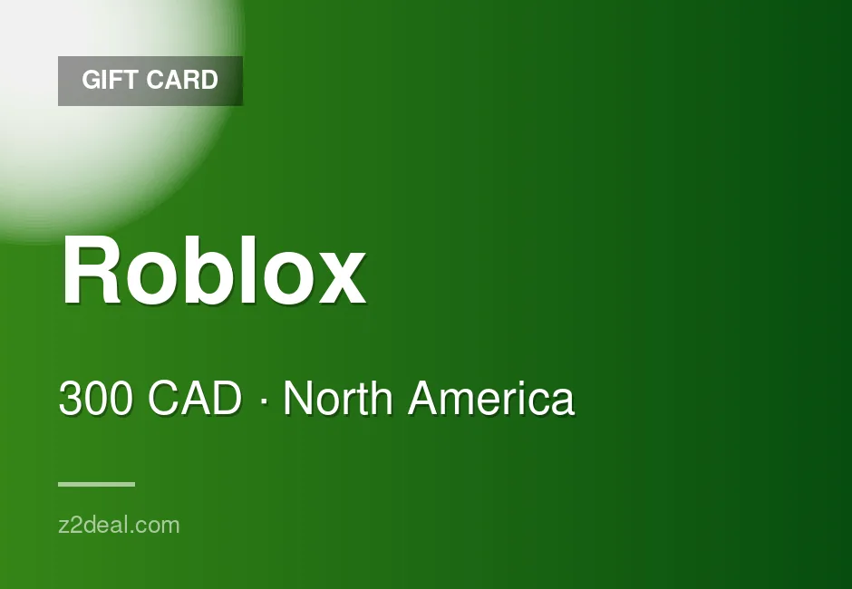 Roblox Gift Card - 300 CAD - Canada - Same-Day Delivery