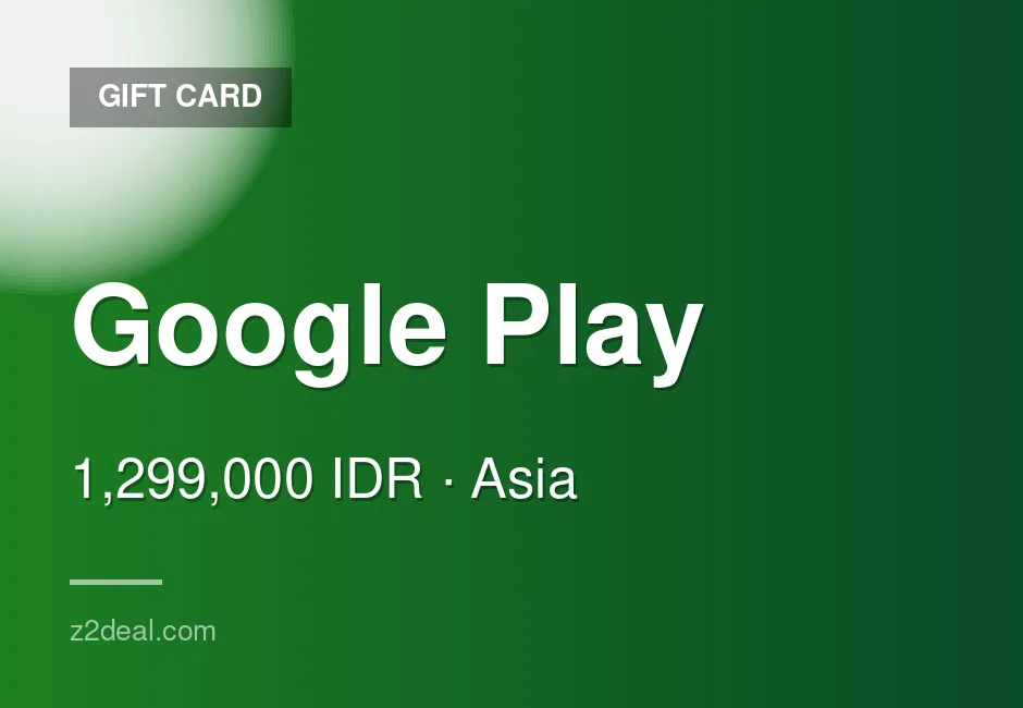 Quick Google Play Gift Card - 1,299,000 IDR - Indonesia - No Waiting Around