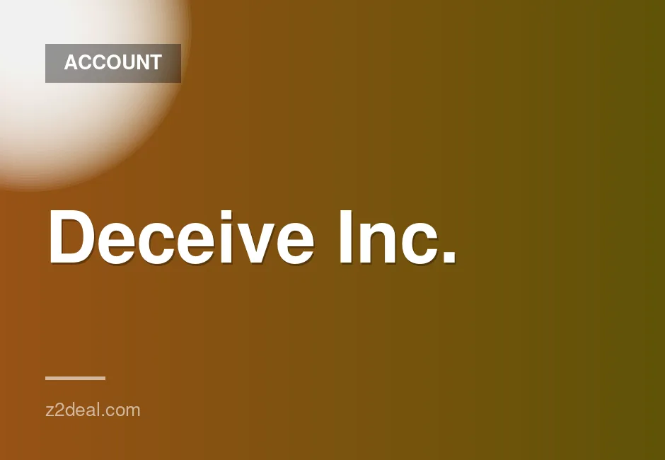 New Steam Account for Deceive Inc with Zero Playtime and Editable Details, Quick Delivery