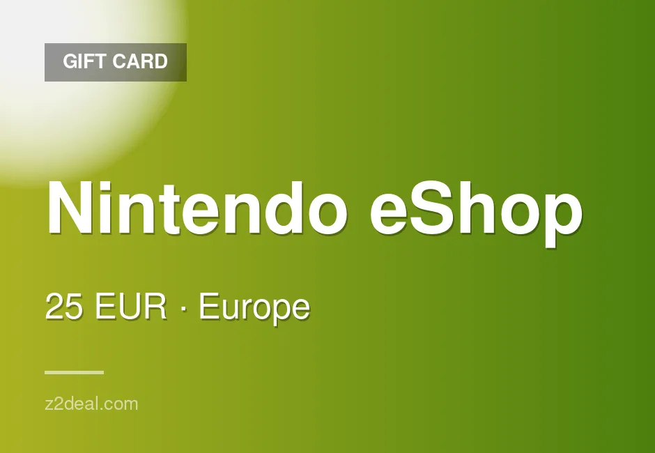 Instant Nintendo eShop Gift Card | 25 EUR | Console Compatible | Europe | Nintendo | Hassle-Free
