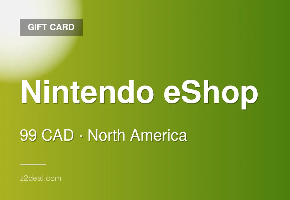 Instant Nintendo eShop Gift Card | 99 CAD | Console Compatible | Canada | Nintendo | Smooth Delivery