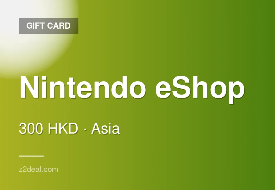 Nintendo eShop Gift Card - 300 HKD - Console Compatible - Hong Kong - Nintendo - Secure Ordering