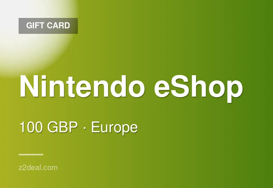 Reliable Nintendo eShop Gift Card - 100 GBP - United Kingdom - Nintendo - Console Compatible - Ready to Redeem