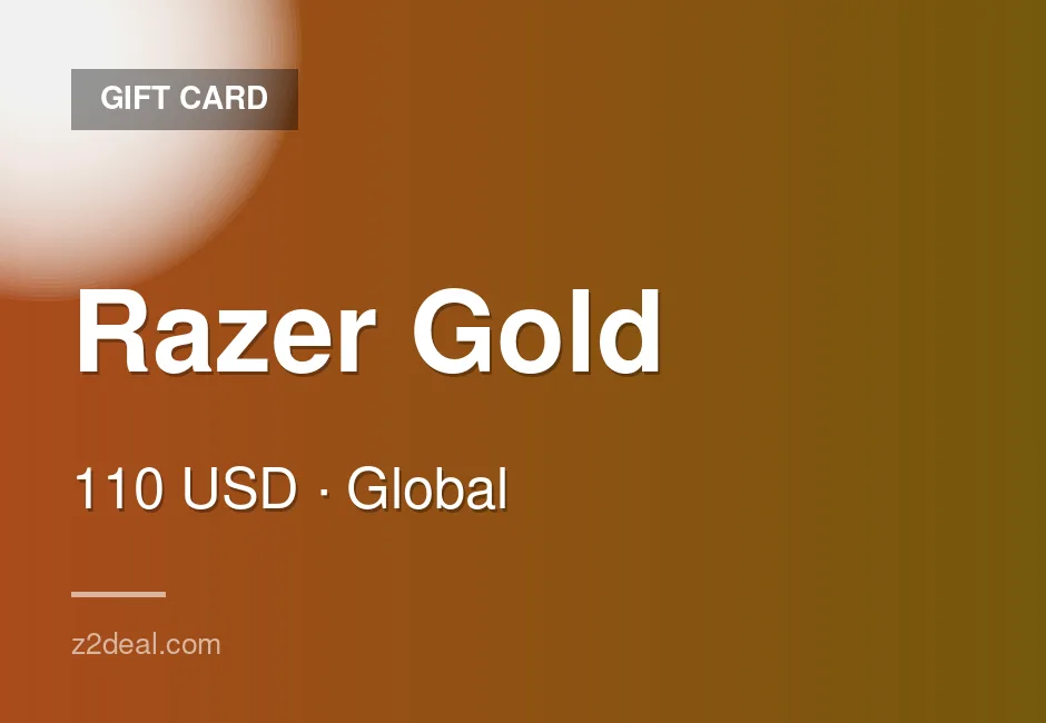 Digital Razer Gold Gift Card | 110 USD | Global | Works Worldwide | Straightforward Order