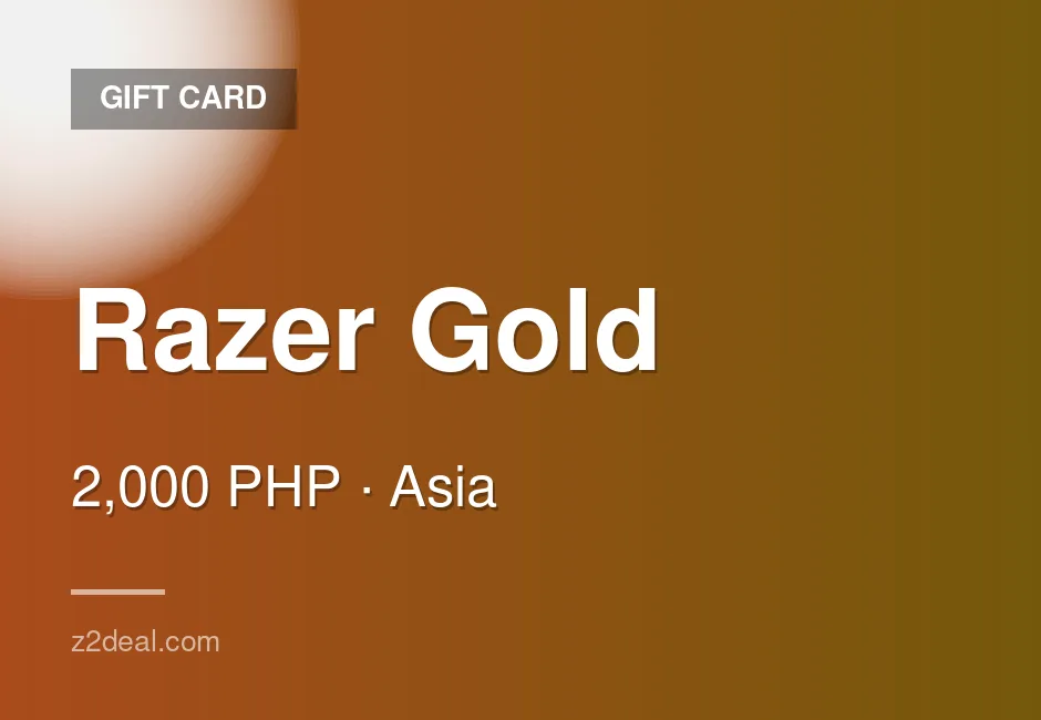 Genuine Razer Gold Gift Card - 2,000 PHP - Philippines - Dependable Seller