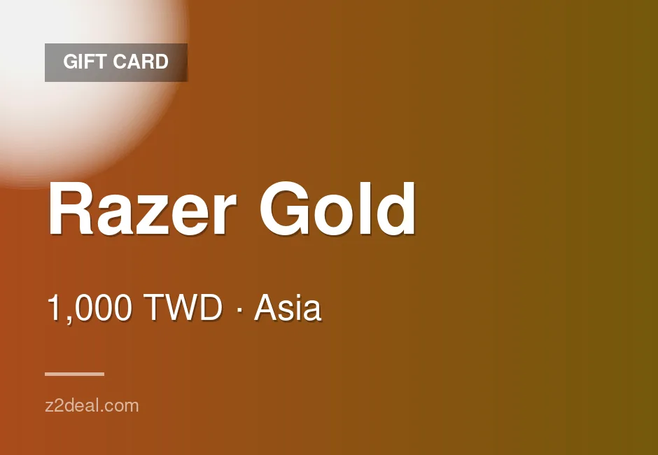 Instant Razer Gold Gift Card | 1,000 TWD | Taiwan | Fast Delivery
