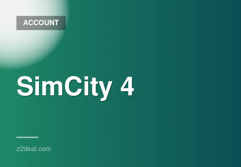 SimCity 4 Deluxe Edition Steam Account with No Playtime and Customizable Data, Quick Delivery