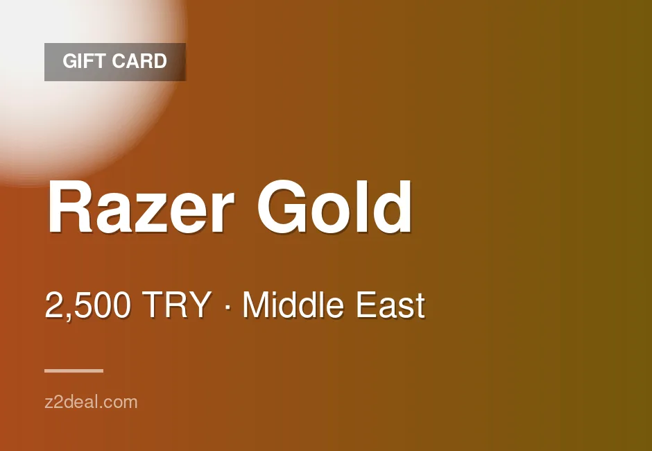 Reliable Razer Gold Gift Card - 2,500 TRY - Turkey - Ready to Redeem