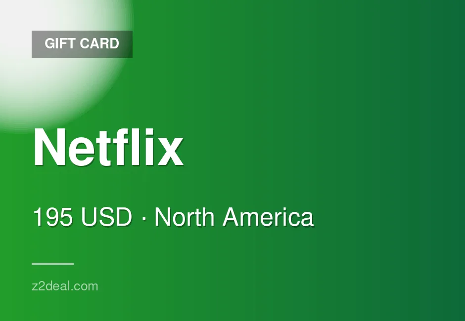 Reliable Netflix Gift Card - 195 USD - United States - Quick Turnaround