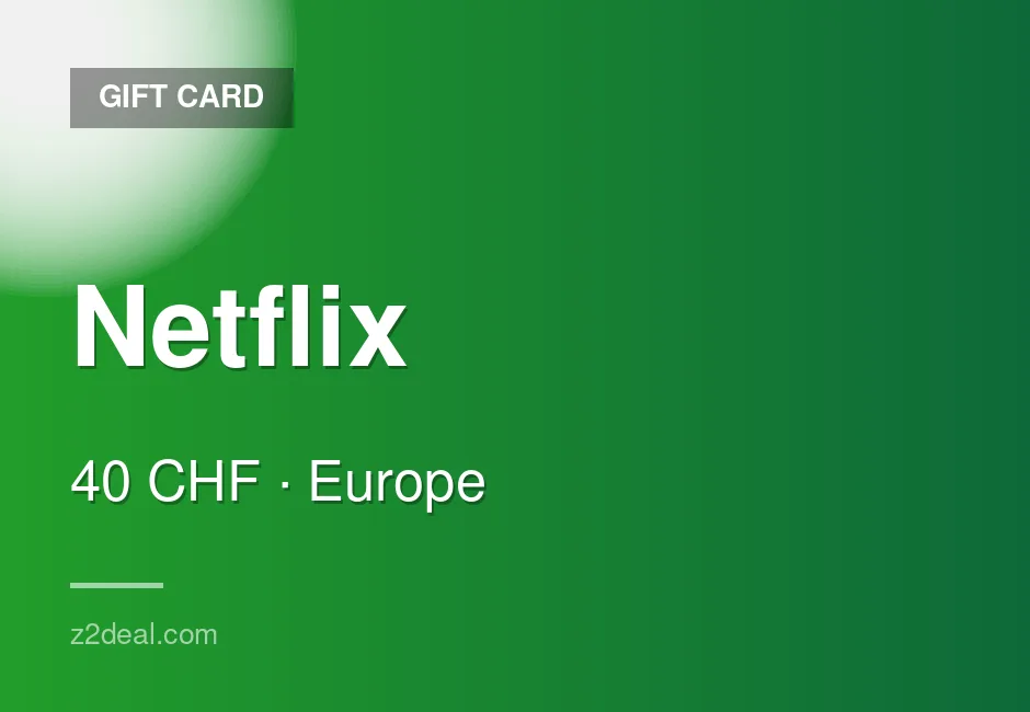Genuine Netflix Gift Card - 40 CHF - Switzerland - Safe Checkout