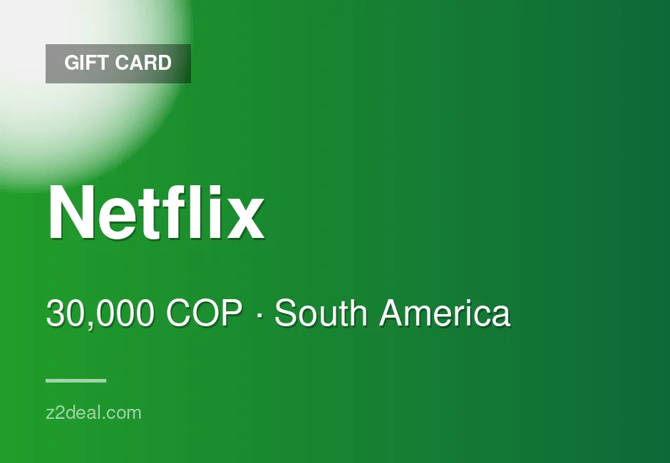 Netflix Gift Card - 30,000 COP - Colombia - Same-Day Delivery