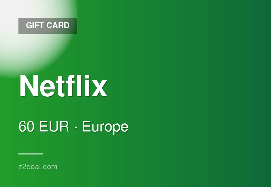Buy Netflix Gift Card | 60 EUR | Europe | Simple Redemption
