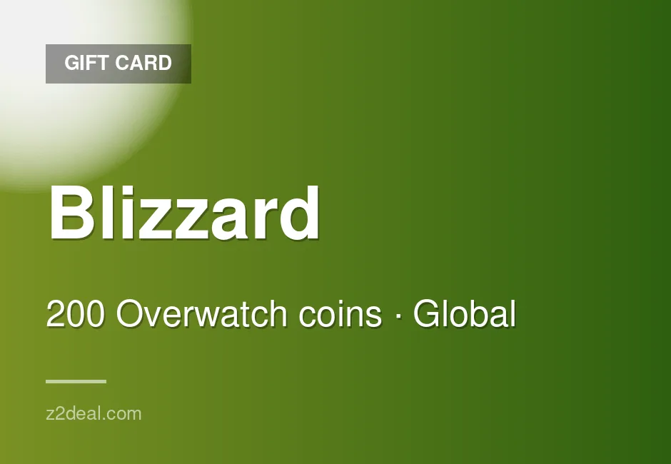 Digital Blizzard Gift Card | 200 Overwatch coins | Works Worldwide | PC Compatible | In-Game Currency | Easy Checkout