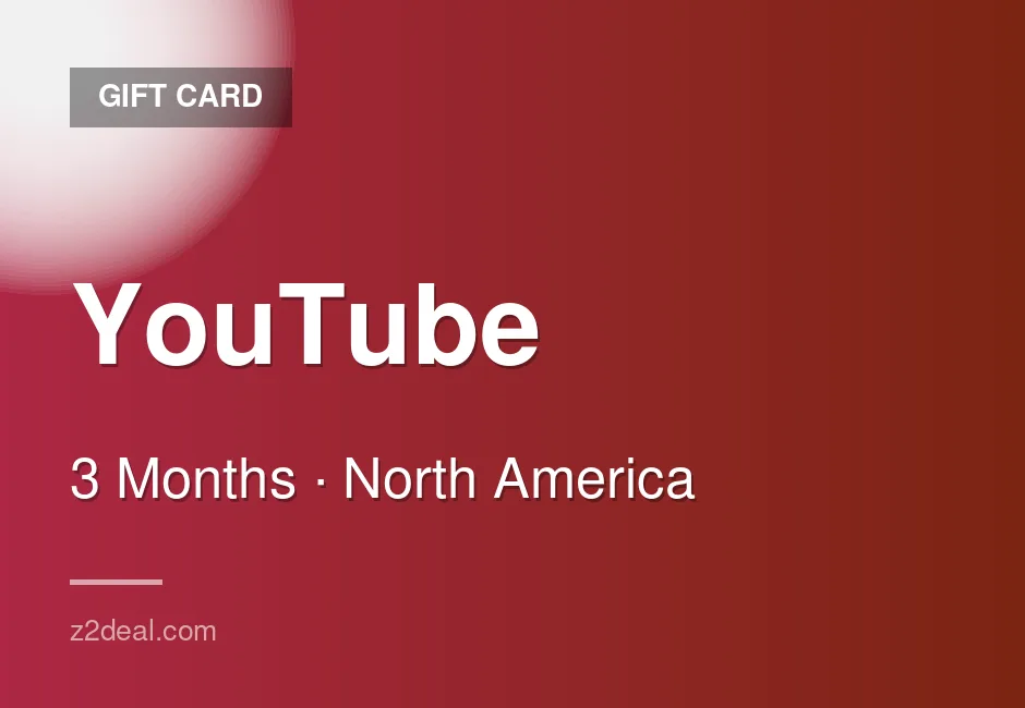Instant YouTube Gift Card | 3 Months | New Users Only | Trial Offer | United States | Hassle-Free