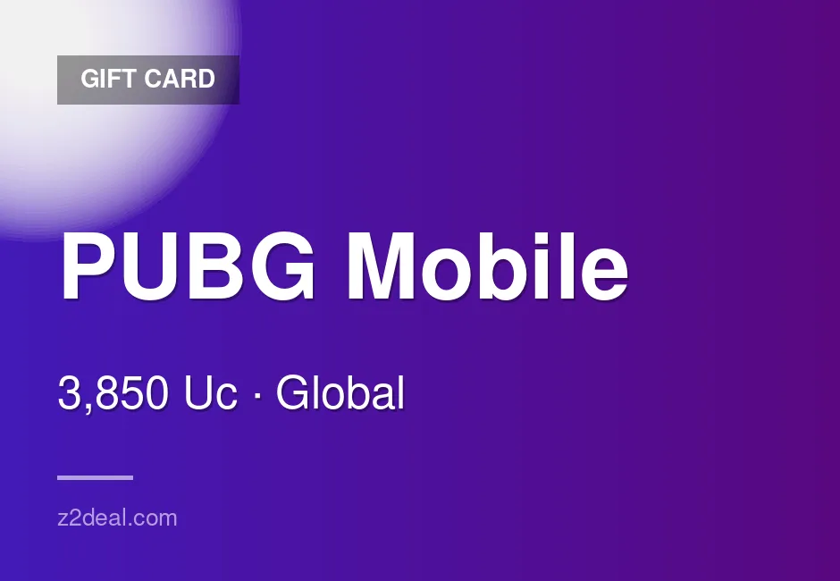 Trusted PUBG Mobile Gift Card | 3,850 Uc | Global | Mobile | Works Worldwide | Careful Handling