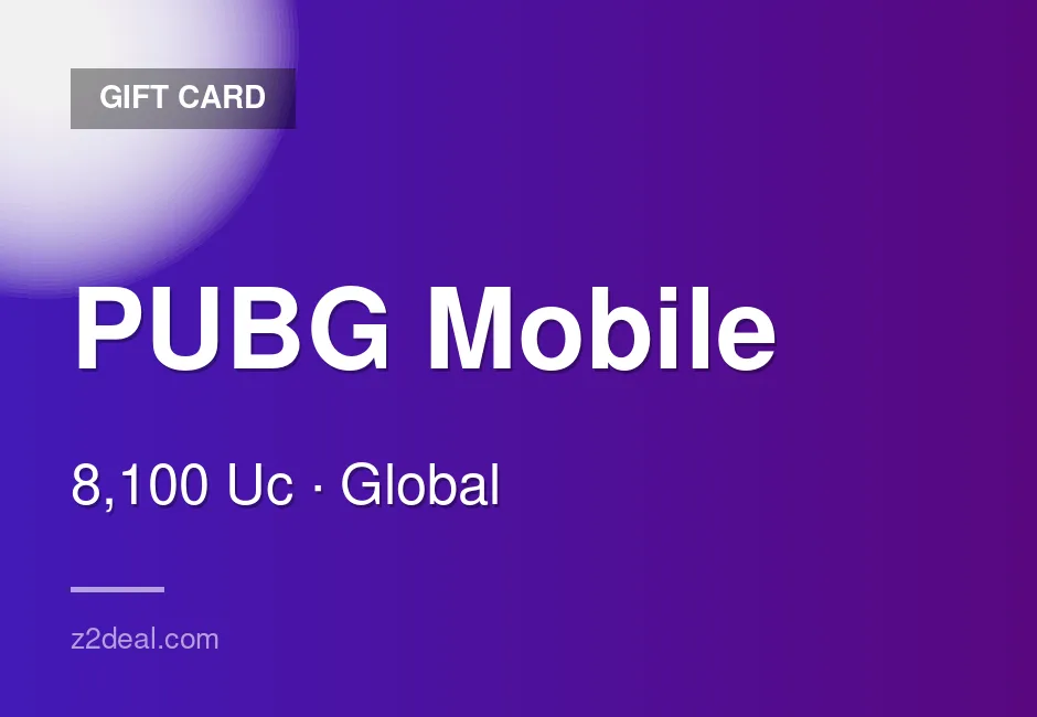 Digital PUBG Mobile Gift Card | 8,100 Uc | Works Worldwide | Mobile Friendly | Global | Reliable Service